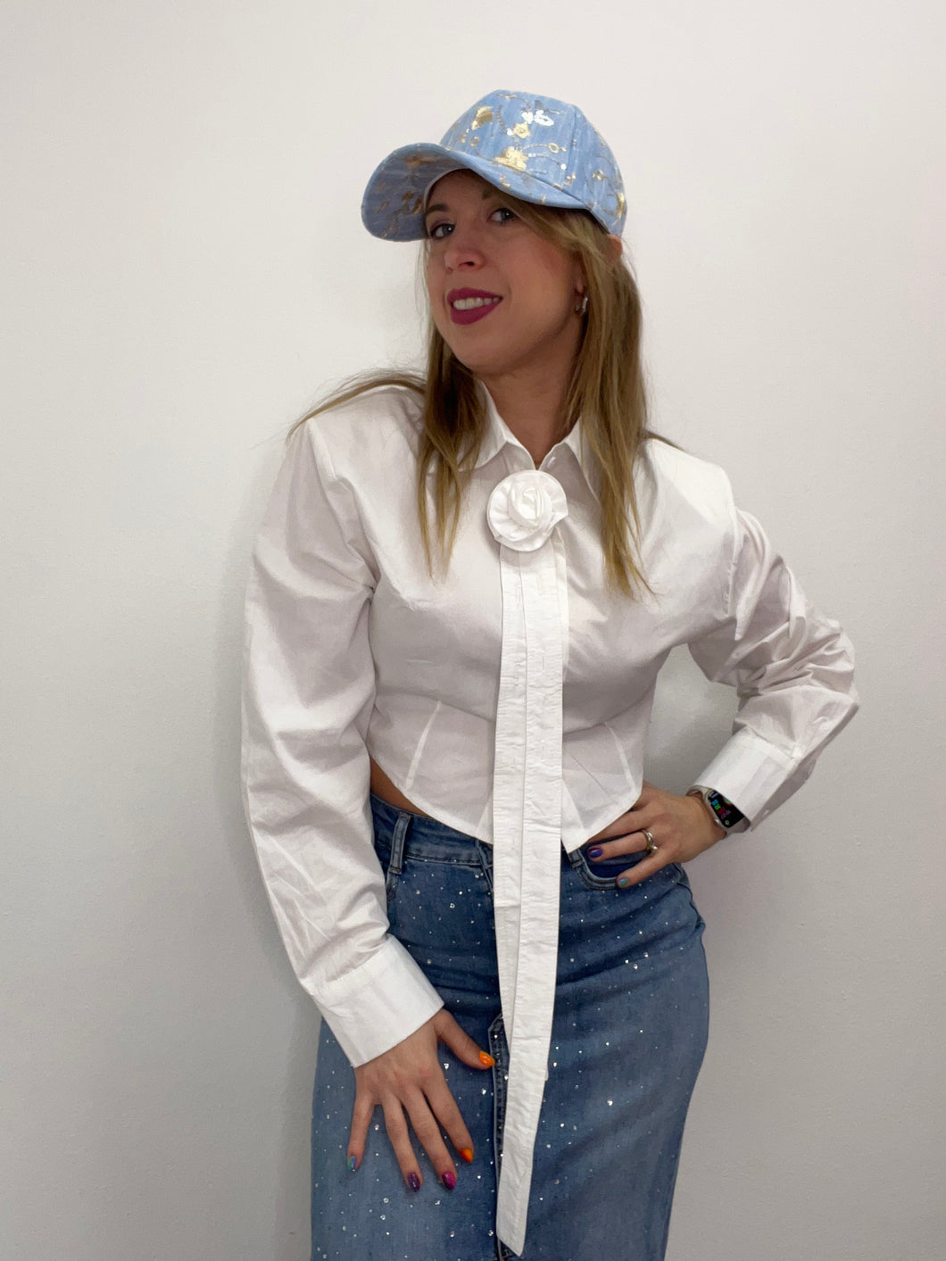 Camicia corta con spilla - abbigliamento - Stilosa