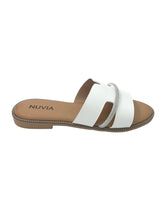 Carica l'immagine nel visualizzatore di Gallery, Ciabatta bianca flat con filo di strass - Scarpe - Stilosa
