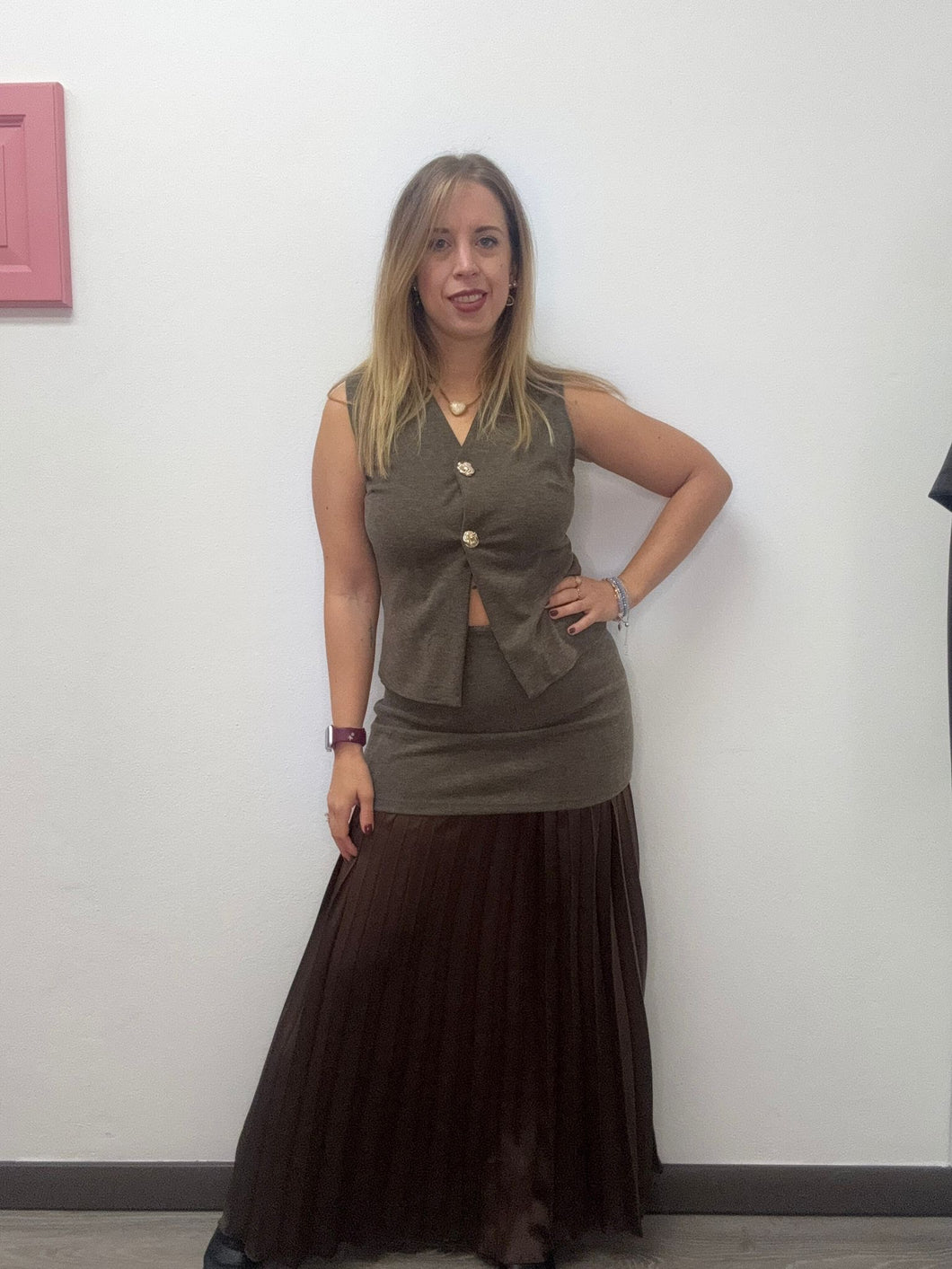 Completo gilet e gonna lunga - abbigliamento - Stilosa