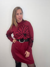 Carica l&#39;immagine nel visualizzatore di Gallery, Abito girocollo ricamo fiore - abbigliamento - Artigli
