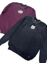 Carica l'immagine nel visualizzatore di Gallery, Maglia con strass apertura scollo - abbigliamento - Jiveley
