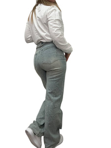 Jeans palazzo strass slavè - abbigliamento - Stilosa