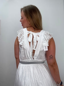 Abito lungo pizzo bianco - abbigliamento - Stilosa