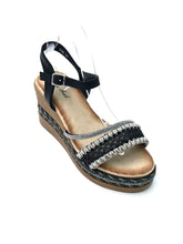 Carica l'immagine nel visualizzatore di Gallery, Zeppa con intrecci e strass - Scarpe -
