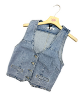 Carica l'immagine nel visualizzatore di Gallery, Gilet corto denim - abbigliamento - Stilosa

