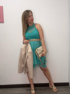 Abito scollo americana e tulle - abbigliamento - Stilosa