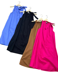 Abito cotone fiocco smanicato - abbigliamento - Stilosa