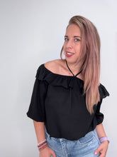 Carica l'immagine nel visualizzatore di Gallery, Blusa con rouches allo scollo e lacci - abbigliamento - Artigli
