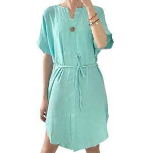 Abito con laccetto e bottone - abbigliamento - Stilosa