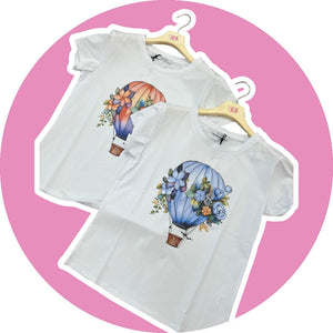 T-shirt con stampa mongolfiera - abbigliamento - Stilosa