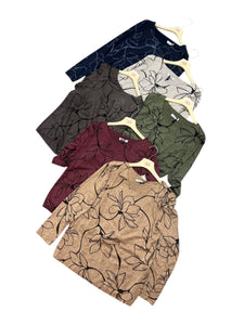 Maglia fiori profili neri - abbigliamento - Stilosa