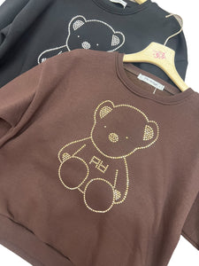 Felpa con strass orsetto - abbigliamento - Artigli
