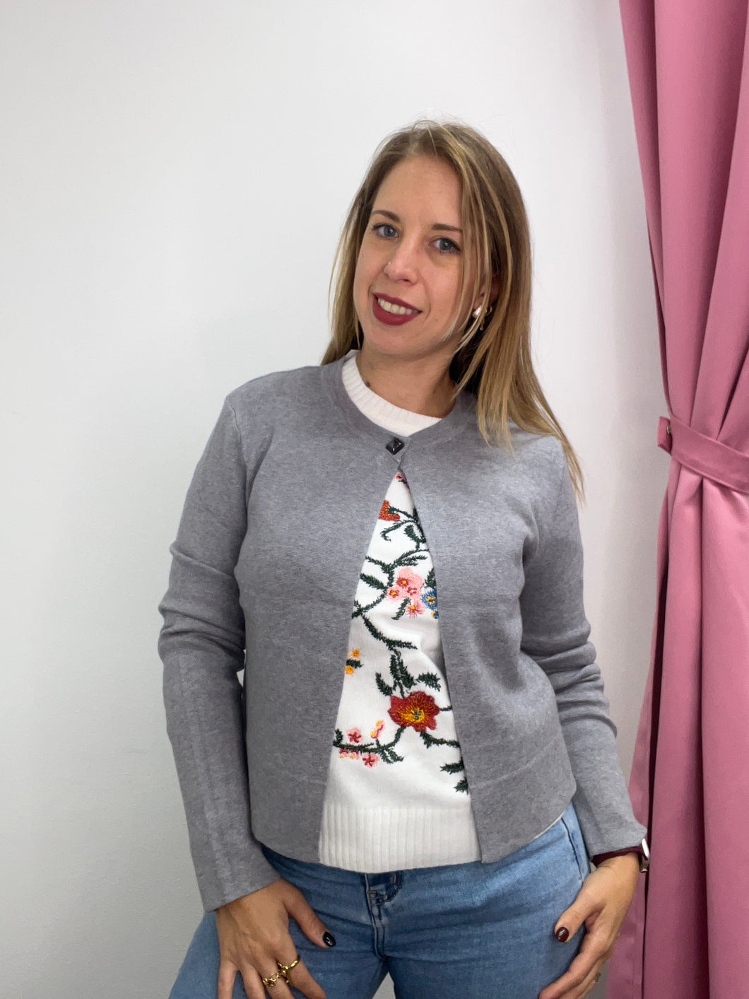 Cardigan bottone unico 5420 - abbigliamento - Stilosa