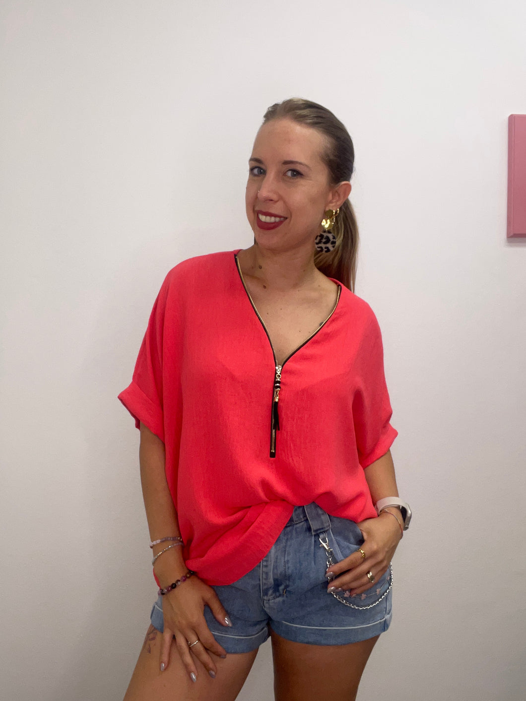 Maxi camicia con zip - abbigliamento - Stilosa