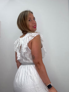 Abito lungo pizzo bianco - abbigliamento - Stilosa