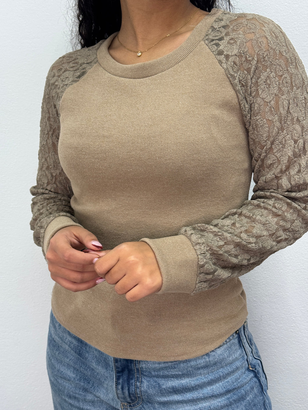 Maglia manica in pizzo ricamo - abbigliamento - Stilosa