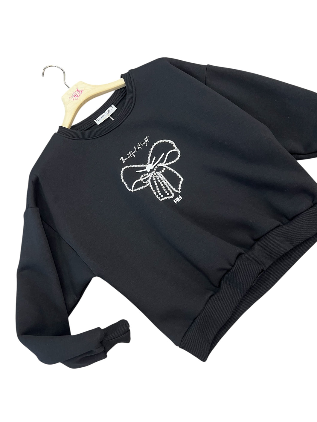 Felpa con fiocco strass - abbigliamento - Artigli