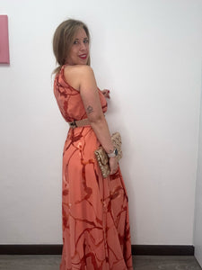 Abito lungo fantasia corallo - abbigliamento - Artigli