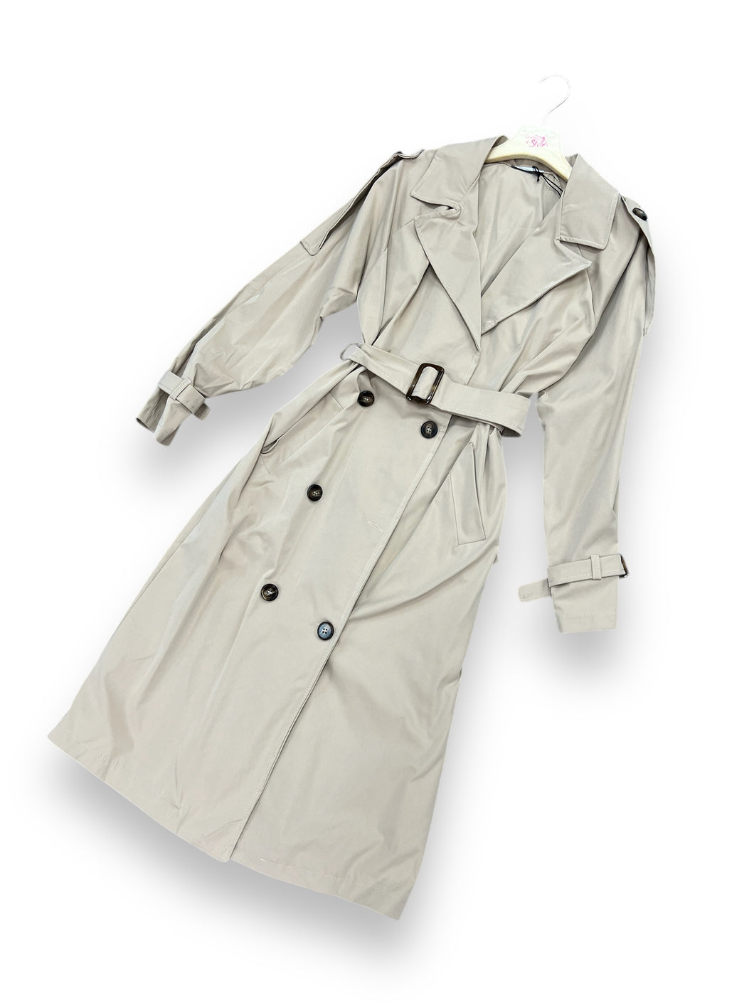 Trench lungo beige - abbigliamento - Stilosa