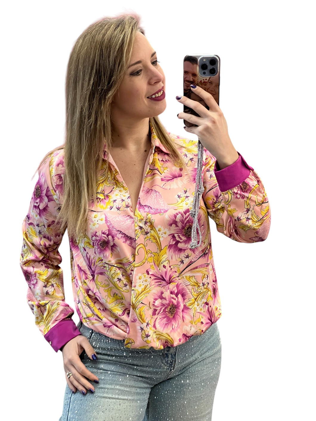 Camicia incrocio fantasia fiorita - abbigliamento - Artigli