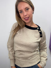 Carica l&#39;immagine nel visualizzatore di Gallery, Maglia girocollo con collo a contrasto - abbigliamento - Artigli
