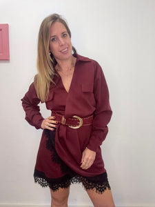 Abito incrocio con pizzo a lato - abbigliamento - Stilosa