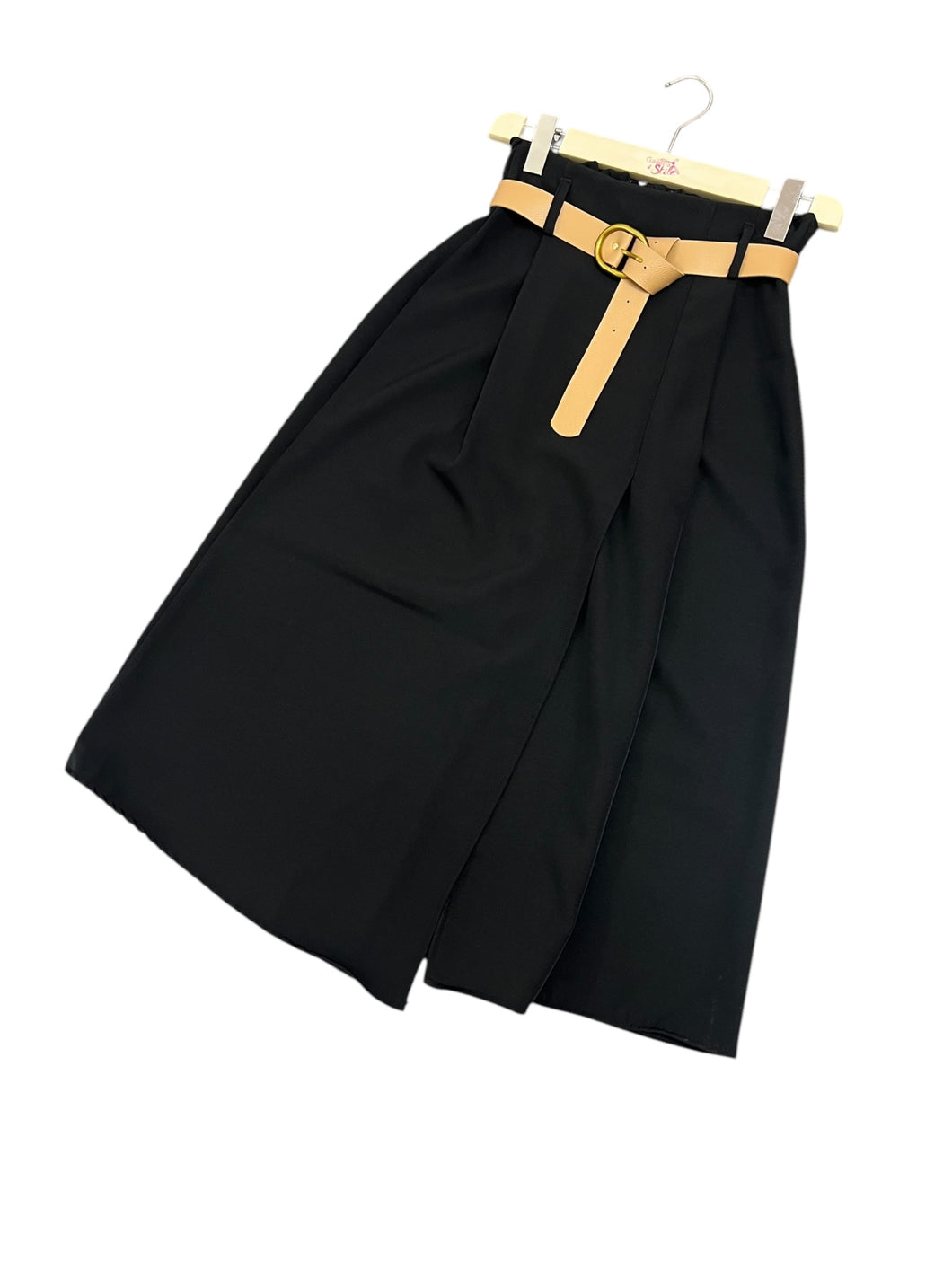 Gonna midi nera con apertura - abbigliamento - Stilosa