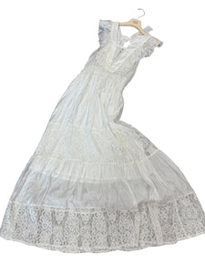 Abito lungo pizzo bianco - abbigliamento - Stilosa