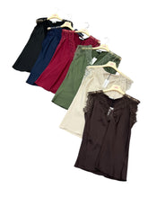 Carica l&#39;immagine nel visualizzatore di Gallery, Canotta raso scollo pizzo - abbigliamento - Stilosa
