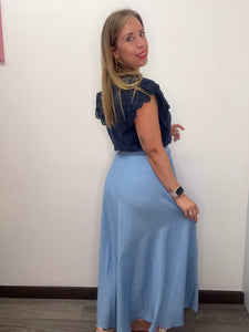 Gonna lunga con cint a fiocco - abbigliamento - Stilosa