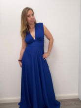 Carica l'immagine nel visualizzatore di Gallery, Abito scollo V jersey bluette - abbigliamento - Artigli
