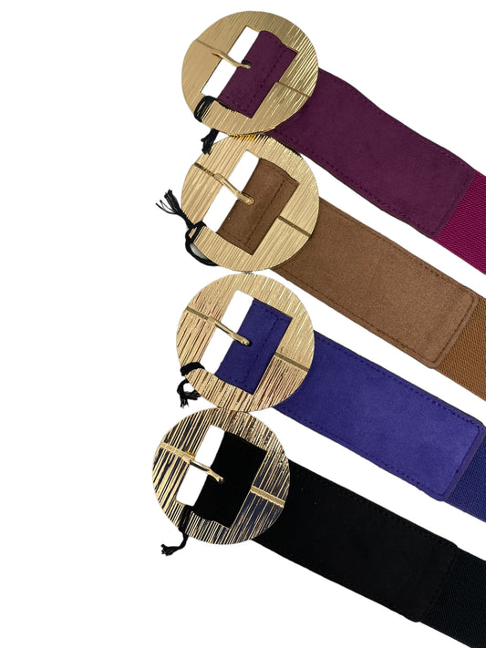 Cintura elastica velluto fibbia tonda - Cintura - Stilosa