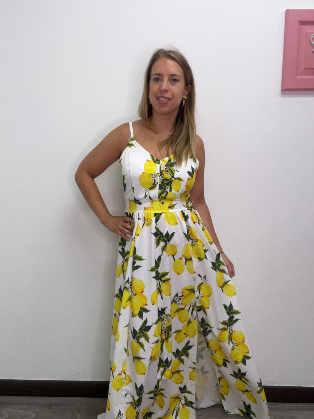 Abito lungo fantasia con nodo - abbigliamento - Stilosa