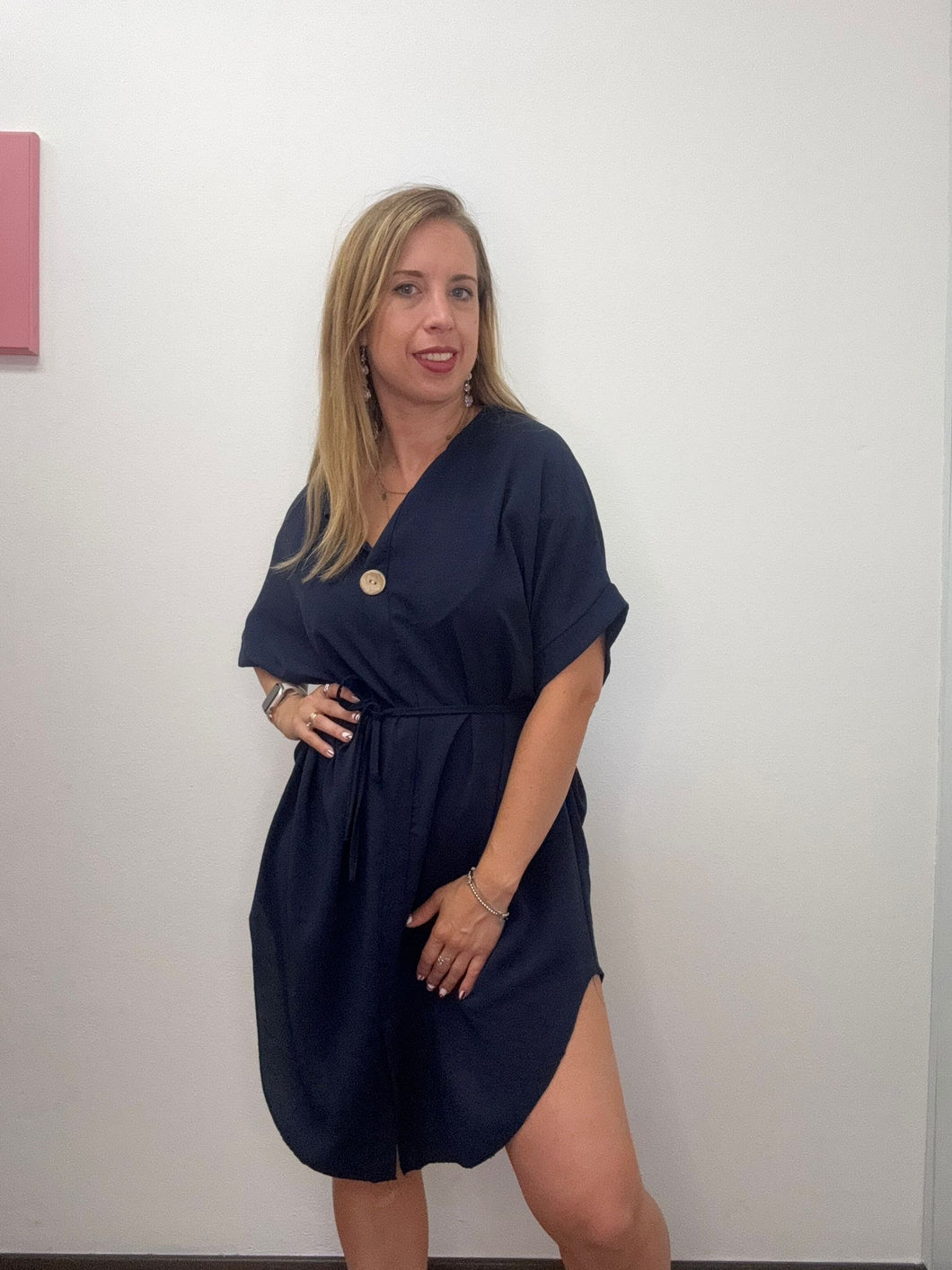 Abito con laccetto e bottone - abbigliamento - Stilosa