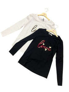 Maglia con ricamo love - abbigliamento - Stilosa