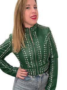 Giacca ecopelle con brillanti - abbigliamento - Stilosa