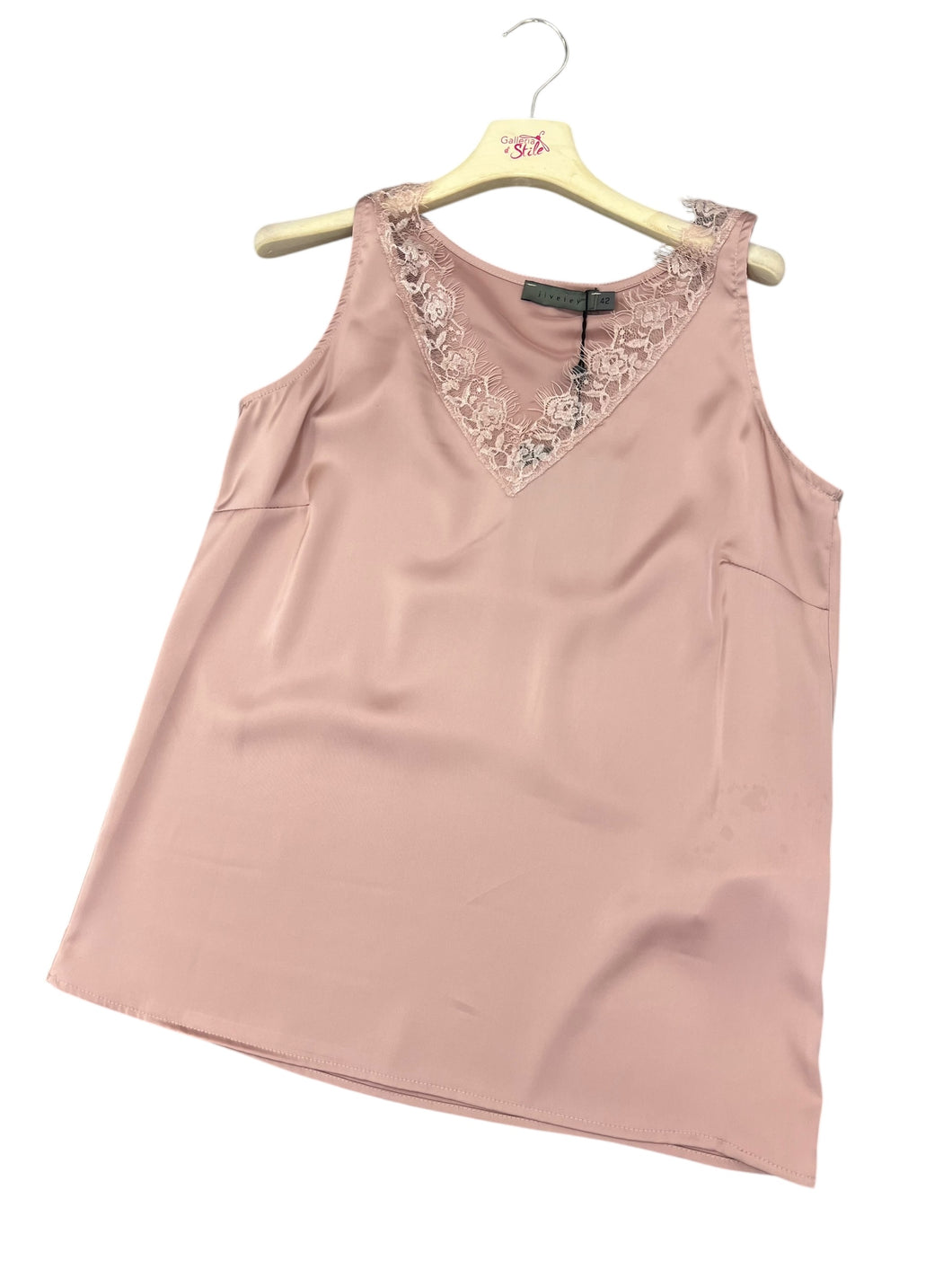 canotta con scollo in pizzo - abbigliamento - Jiveley