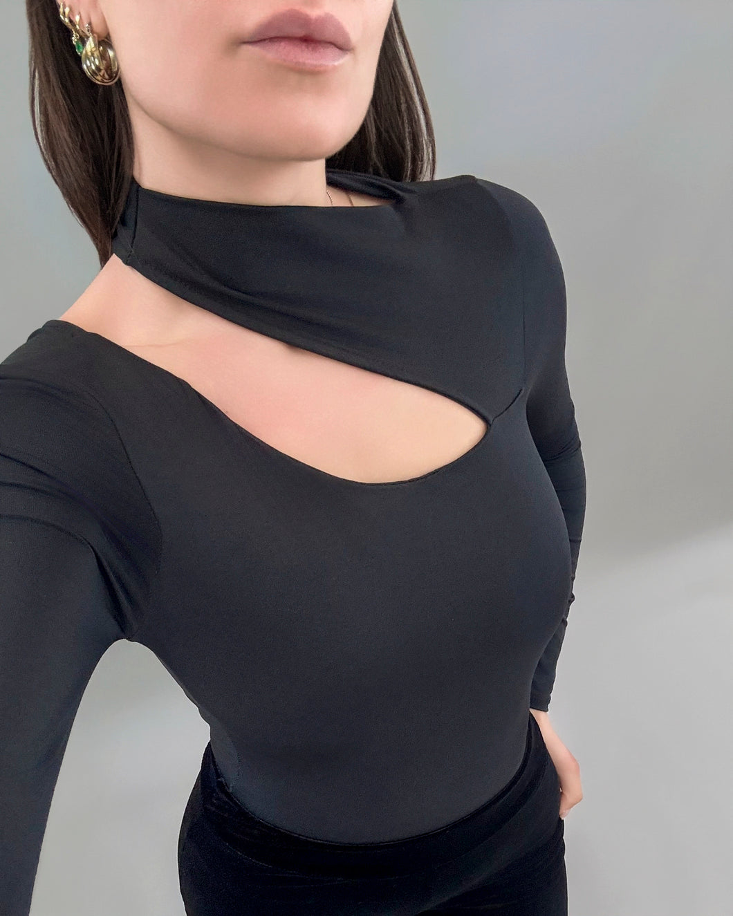 Body scollo obliquo smanicato - abbigliamento - Stilosa