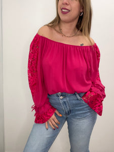 Camicetta pizzo spalle e fiocchi - abbigliamento - Stilosa