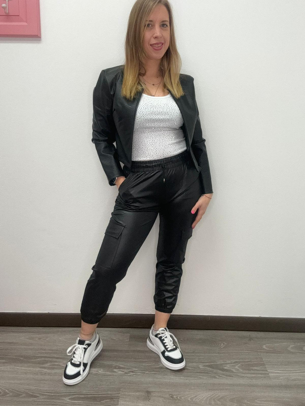 Jogger ecopelle leggero - abbigliamento - Stilosa