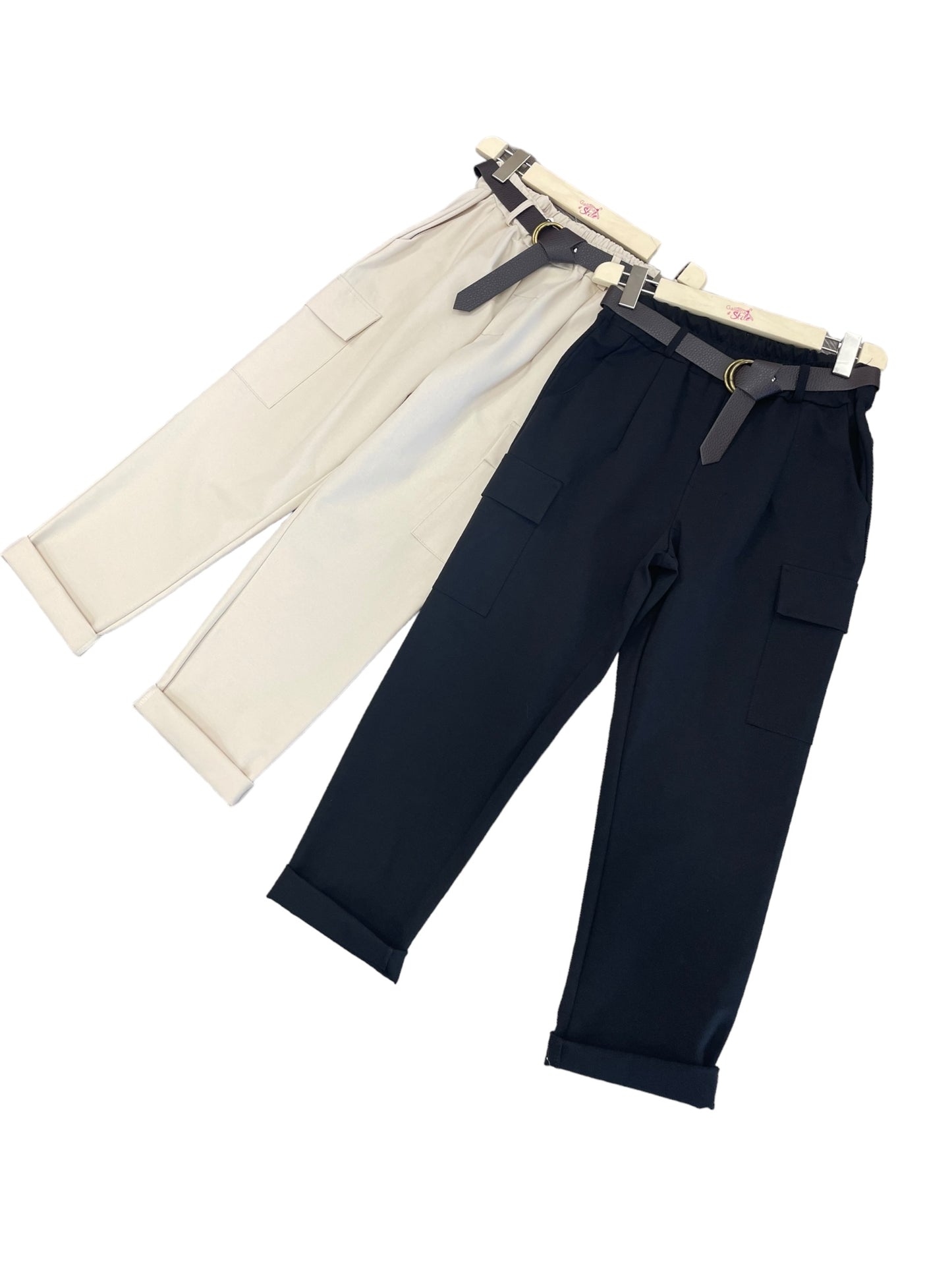 Pantalone cargo con cintura - abbigliamento - Stilosa