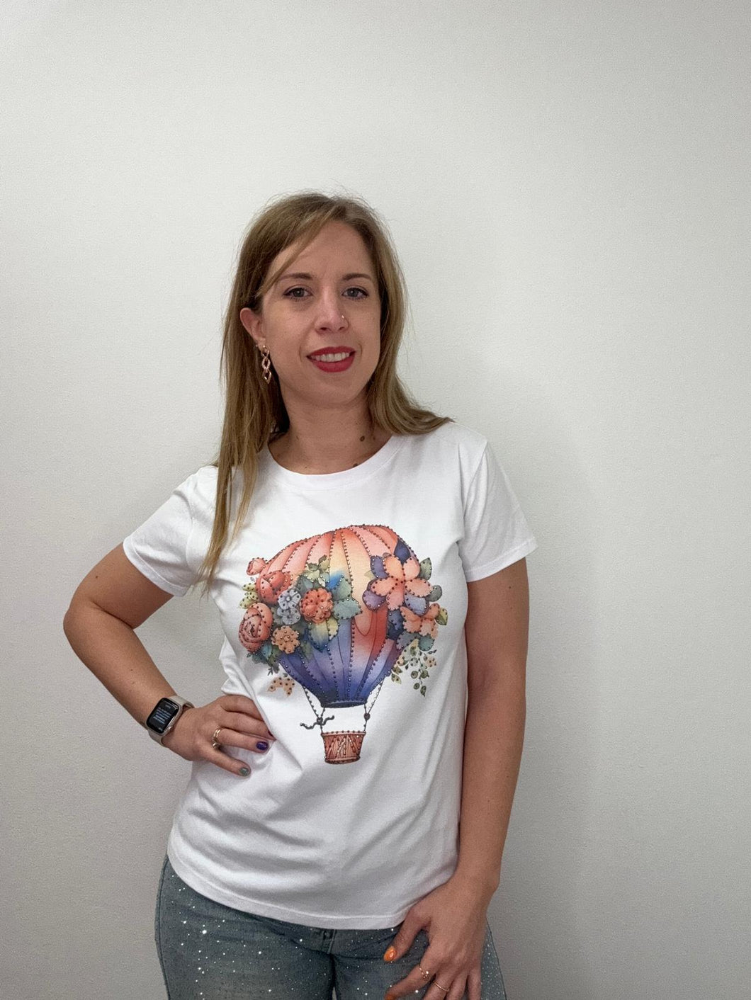 T-shirt con stampa mongolfiera - abbigliamento - Stilosa