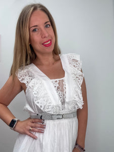 Abito lungo pizzo bianco - abbigliamento - Stilosa