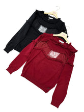 Carica l&#39;immagine nel visualizzatore di Gallery, Maglia girocollo con pizzo - abbigliamento - Artigli
