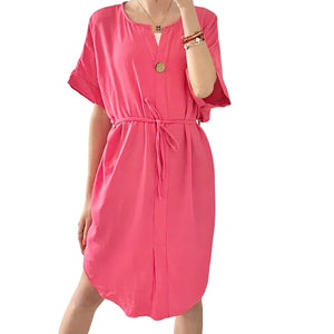 Abito con laccetto e bottone - abbigliamento - Stilosa