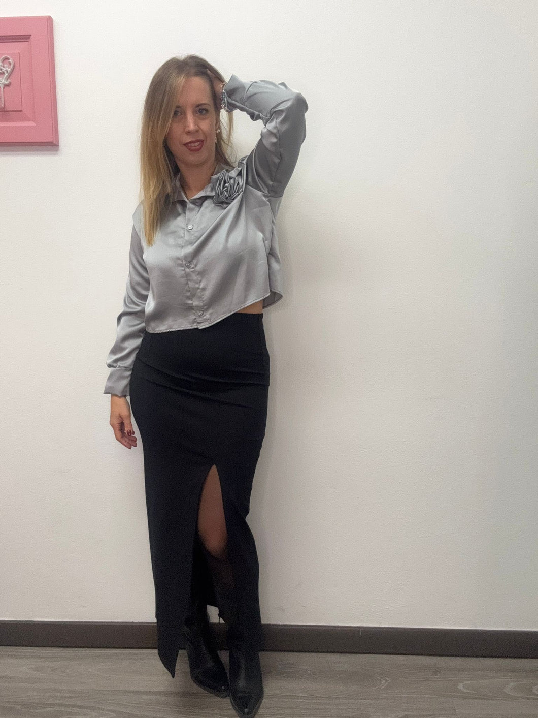 Longuette punto milano spacco laterale - abbigliamento - Stilosa