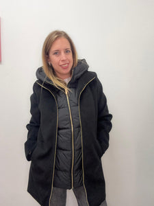Cappotto midi con gilet trapuntato - abbigliamento - Artigli