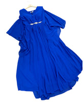 Carica l&#39;immagine nel visualizzatore di Gallery, Abito bluette con mantella applicata - abbigliamento - Stilosa
