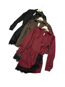 Abito incrocio con pizzo a lato - abbigliamento - Stilosa