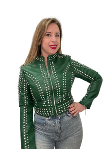 Giacca ecopelle con brillanti - abbigliamento - Stilosa